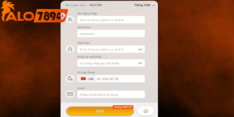 Đăng ký ALO789 trên website